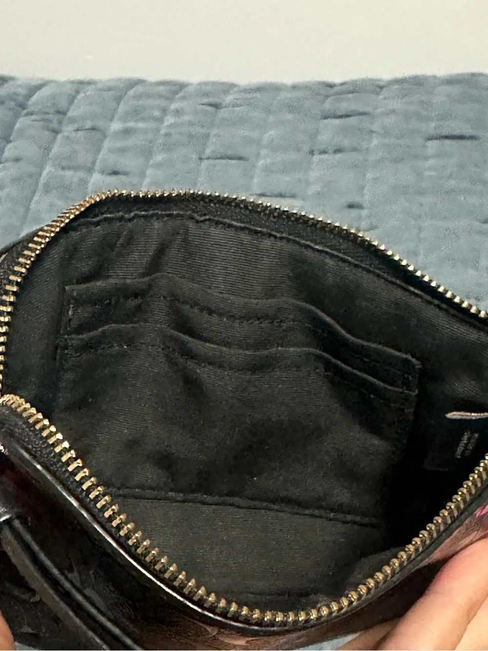COACH Black Patent Leather Signature Wristlet